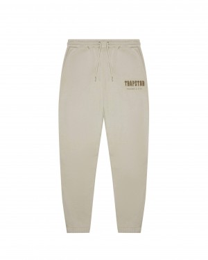 Beige Mens Trapstar Chenille Decoded Joggers | XMA-390718