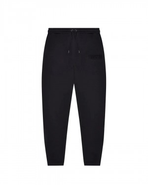 Black Mens Trapstar Chenille Decoded Joggers | VTE-046325