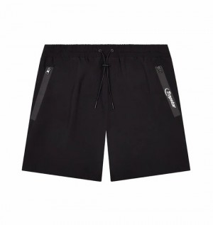 Black Mens Trapstar Hyperdrive Tech Shorts | LKO-856729