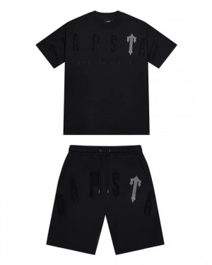 Black Mens Trapstar Irongate Arch 2.0 Short Set | ZDB-279184