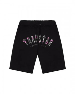 Black Mens Trapstar Irongate Arch Camo Shorts | HFW-903871