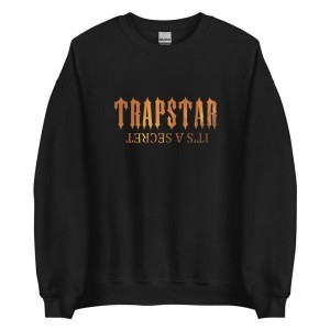 Black Mens Trapstar It’s A Secret Fire Sweatshirts | HAS-764581