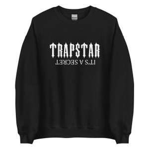 Black Mens Trapstar It’s A Secret Sweatshirts | TBZ-804615