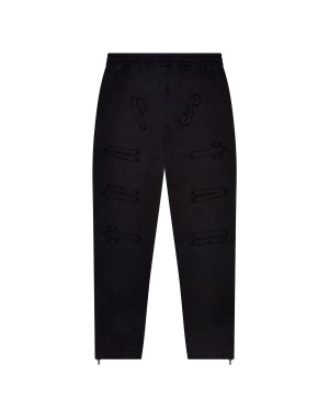 Black Mens Trapstar Patchwork Irongate Joggers | QDY-517326