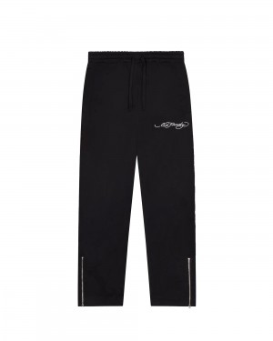 Black Mens Trapstar x Ed Hardy Irongate Patchwork Joggers | ODJ-130684