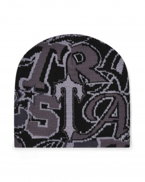 Black Mens Trapstar Wildcard Beanie | BAJ-624891