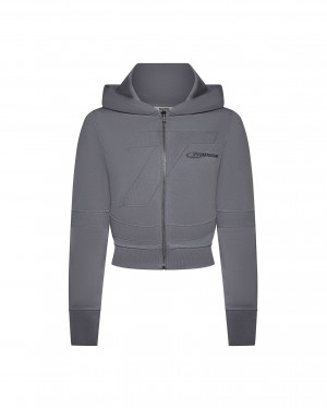 Black Womens Trapstar Hyperdrive Rib Panel Zip Hoodie | MDQ-374928