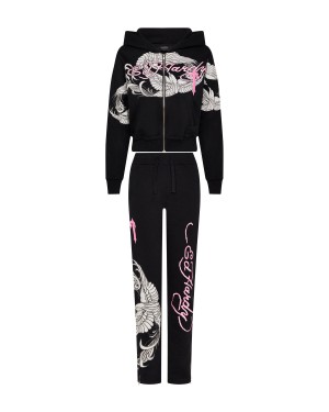 Black Womens Trapstar x Ed Hardy Tracksuits | UZF-032748