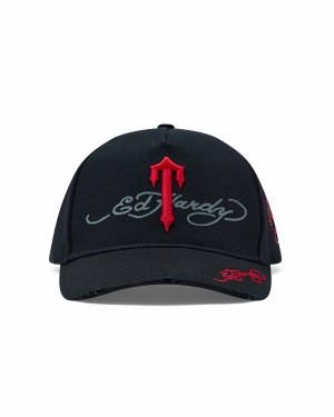 Black Womens Trapstar x Ed Hardy Irongate T Caps | DPV-580163