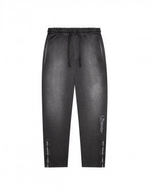 Black / Grey Mens Trapstar Hyperdrive Spray Joggers | LWA-380957