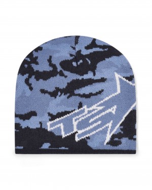 Blue Camo Mens Trapstar Ts Star Beanie | ZFH-314926