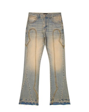 Blue Mens Trapstar Irongate Panel Denim Jeans | MVO-894715