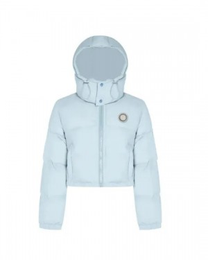 Blue Womens Trapstar Irongate Hooded Puffer Jackets | ZYI-713264