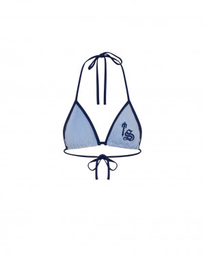 Blue Womens Trapstar Terry Script Bikini Top | BMT-049238