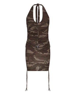 Brown Camo Womens Trapstar Irongate T Dress Dress | RPX-037529