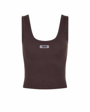 Brown Womens Trapstar Irongate Silicone Badge Rib Vest | VLO-307269