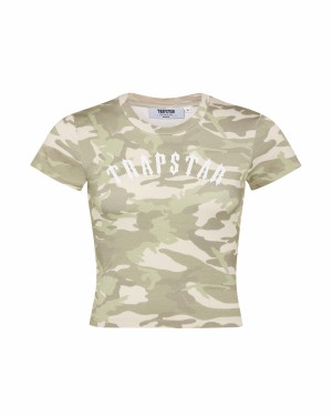 Camo Womens Trapstar Desert Camo Irongate Baby T-Shirt | BJW-167829