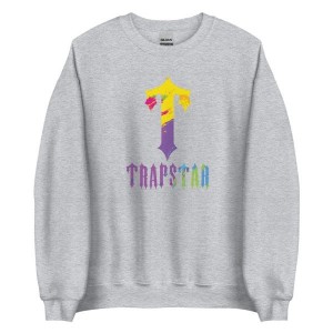Grey Mens Trapstar T-For Paint Sweatshirts | LAW-725461
