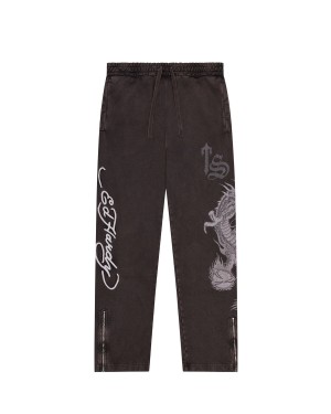 Grey Mens Trapstar x Ed Hardy Script Joggers | GKI-631582