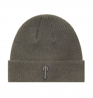 Khaki Mens Trapstar Foundation Beanie | UNQ-105628