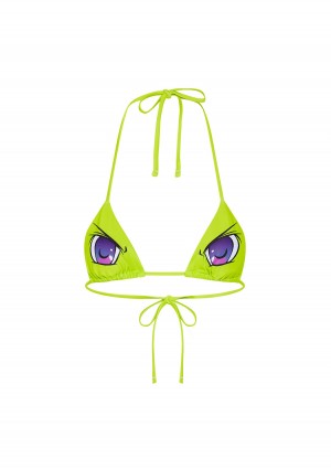 Light Green Womens Trapstar Anime Bikini Top | NXR-048695