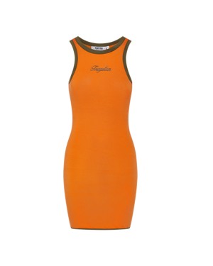 Orange / Khaki Womens Trapstar Contrast Racer Dress | YRM-276598