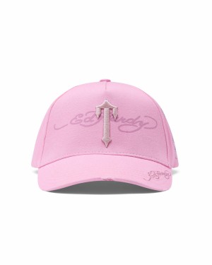 Pink Mens Trapstar x Ed Hardy Irongate T Caps | DYU-846152
