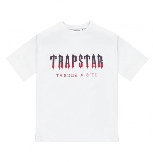 White Mens Trapstar Decoded T-Shirt | AVD-657340