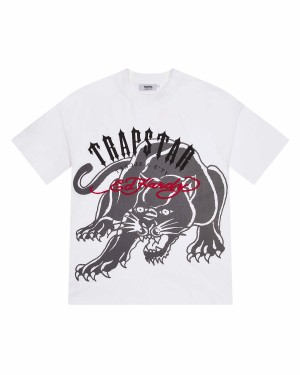 White Mens Trapstar X Ed Hardy Arch T-Shirt | NJP-517864